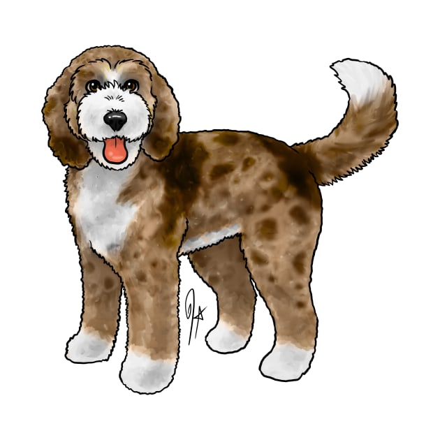 Dog - Bernadoodle - Red Merle by Jen's Dogs Custom Gifts and Designs