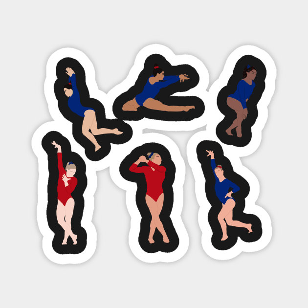 Women’s Gymnastics Team 2021 Sticker Pack Magnet by GrellenDraws