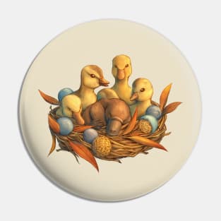 Baby Platypus and Ducklings' Nest Pin