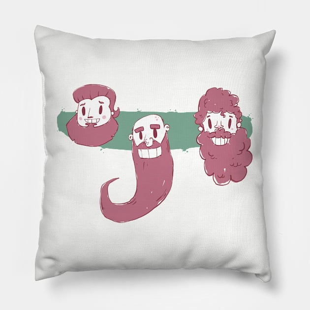 Beard Guys Pillow by ulasmerterkan