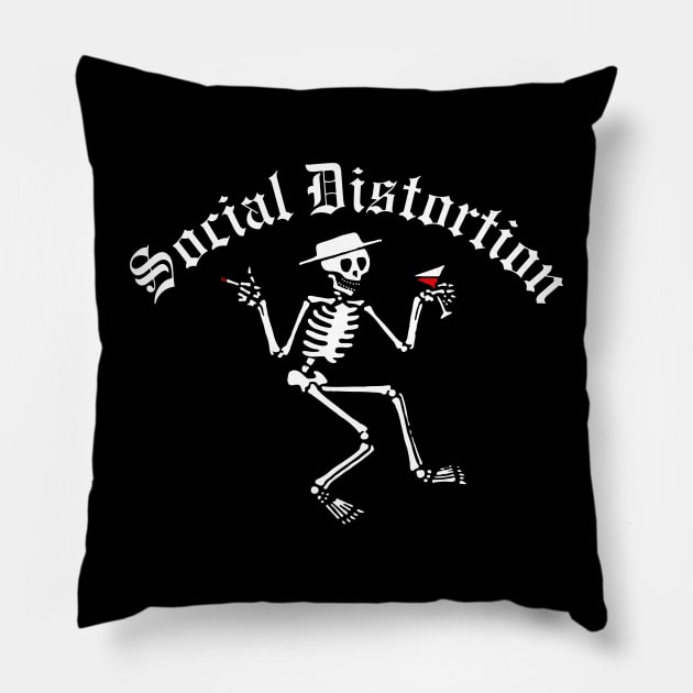 Social Distortion Skelly Pillow by dive such