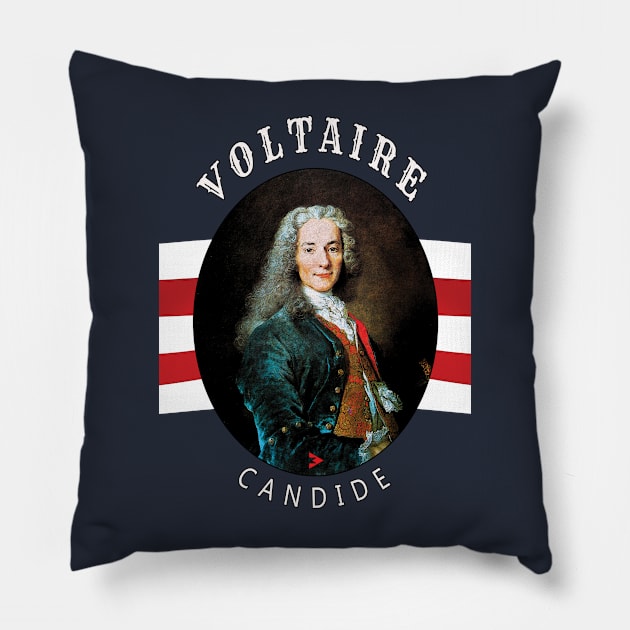 Voltaire - Asking Questions the Powerful did not Like Pillow by Exile Kings 