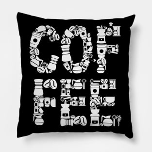 Everything Coffee Collage Pillow