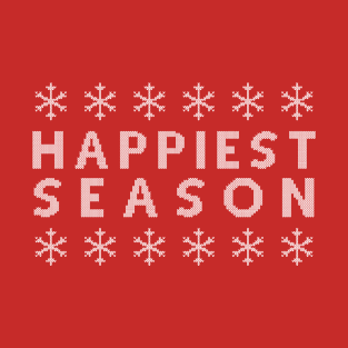 Happiest Season Ugly Sweater (White Text) T-Shirt