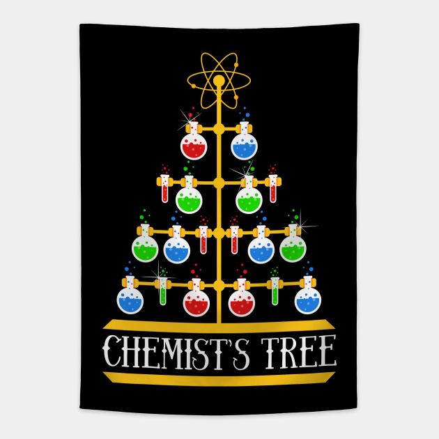 Chemist's Tree Funny Chemistry Christmas Tree Chemistry Tapestry TeePublic