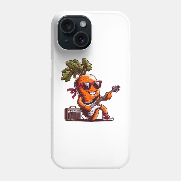 Carrot Playing Guitar Phone Case by Graceful Designs