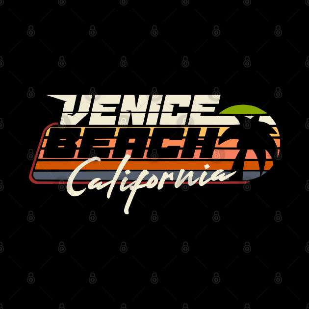 Venice Beach California vintage sunset retro 80s eighties solid by SpaceWiz95