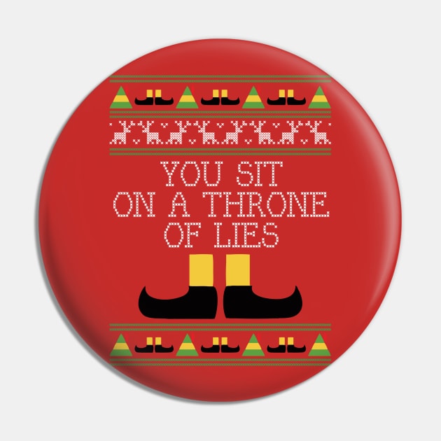 Throne Of Lies Elf Quote Christmas Knit Pin by Rebus28