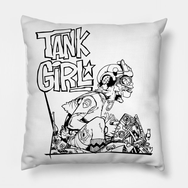 More Tank Girl VI (High Resolution, Monochrome). Pillow by HortusMornsEst