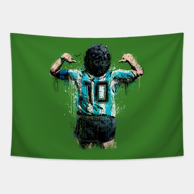 Maradona 10 Tapestry by KKTEE