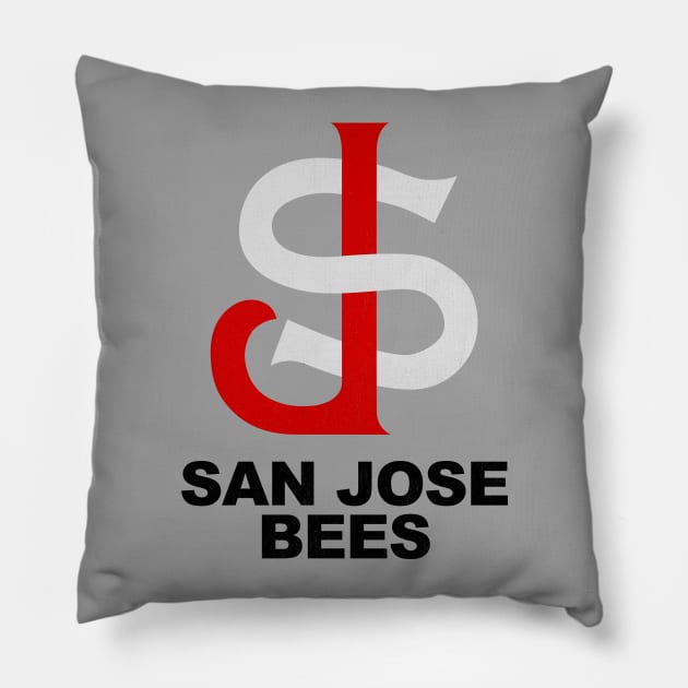 Defunct San Jose Bees Baseball Pillow by LocalZonly