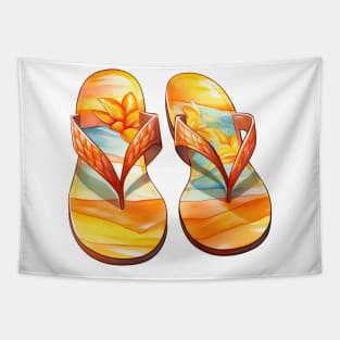 Watercolor Flip Flops #5 Tapestry