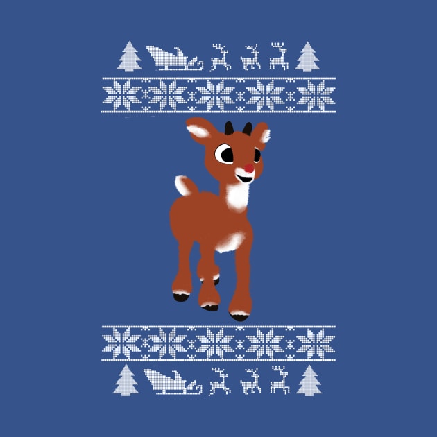 Rudolph ugly Christmas sweater by bowtie_fighter