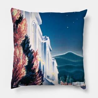 Canberra Australia Vintage Travel Poster 1940 Pillow