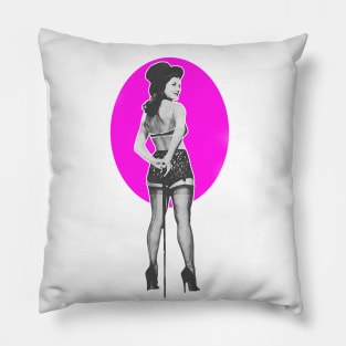 Girl in top hat and cane in Show Pillow