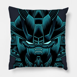 Blue robot illustration Pillow