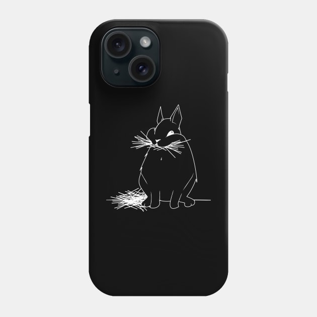 Chonky white bunny eating hay on hot pink Phone Case by etherElric