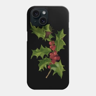 Vintage Christmas Berries Botanical Illustration Phone Case