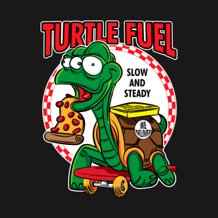 Turtle Fuel - Mutant Turtle Skateboard Pizza Delivery T-Shirt