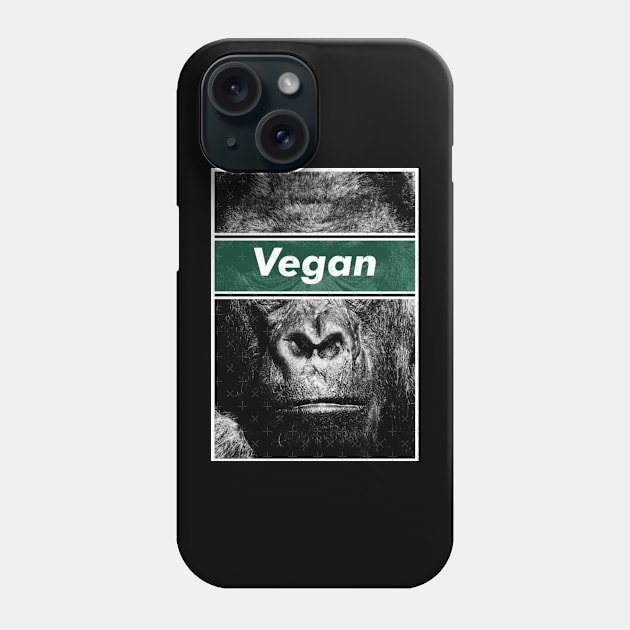Vegan Gorilla Phone Case by perdewtwanaus