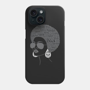 African Hair Word Art Beautiful Black Woman Phone Case