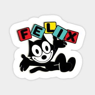 Felix Cat Comics Retro Future Atomic Age TV in Joyful Design Magnet