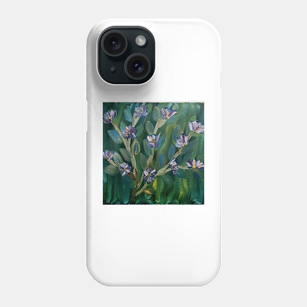 Some abstract flowers growing on a branch in some or my favorite colors and metallic paint Phone Case by kkartwork