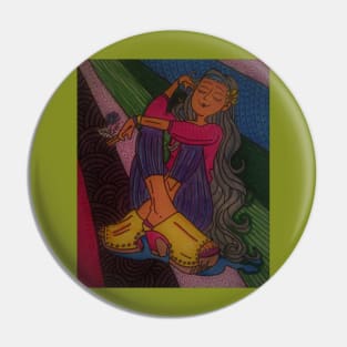 Hippie Girl Pin