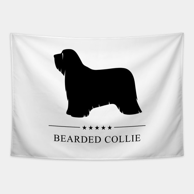 Bearded Collie Black Silhouette Tapestry by millersye