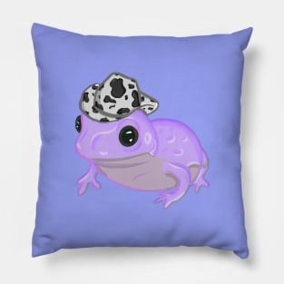 Purple Frog Wearing Cowboy Hat Pillow