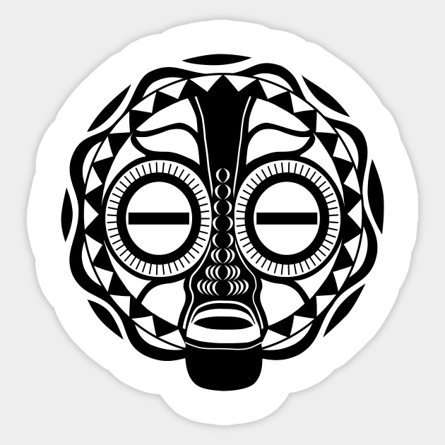 Baluba Mask Design Tribal Design Sticker Teepublic