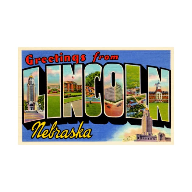 Greetings from Lincoln, Nebraska - Vintage Large Letter Postcard by Naves