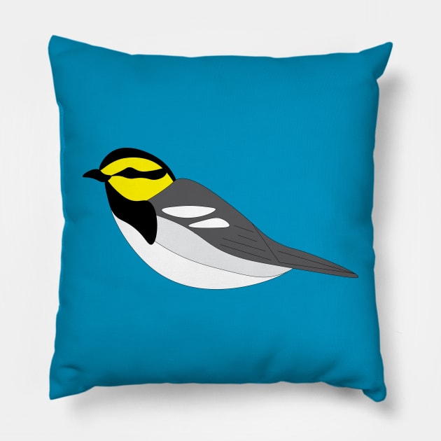 Golden Cheeked warbler Pillow by Feathered Finds