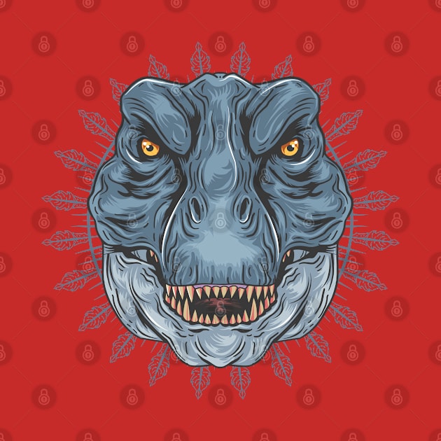 T Rex Head Mandala by Mako Design 