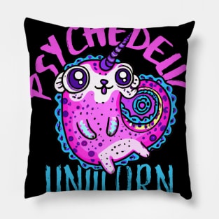 Cute Crazy Psycedelic Unicorn Artwork Pillow