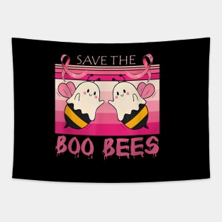 Save The Boo Bees Halloween Funny Breast Cancer Awareness Tapestry