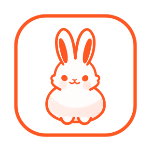 Orange Bunny Cute Minimalist Aesthetic Design T-Shirt