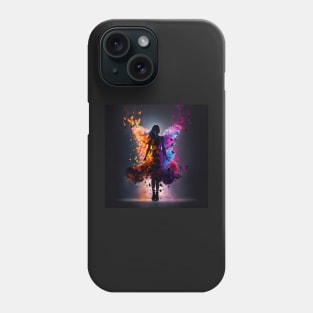 Silhouette of a woman bursting into butterflies version 2 Phone Case