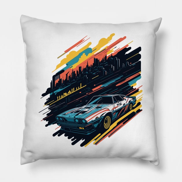 Vintage sport car Pillow by webbygfx