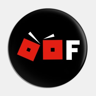 Roblox Noob OOF Red And White Pin