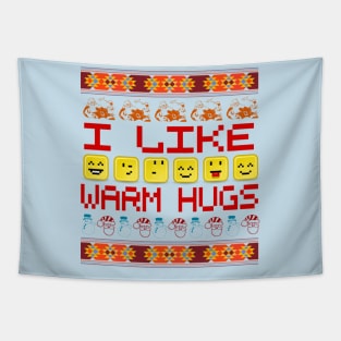 Emoji Pixel Christmas design Tapestry