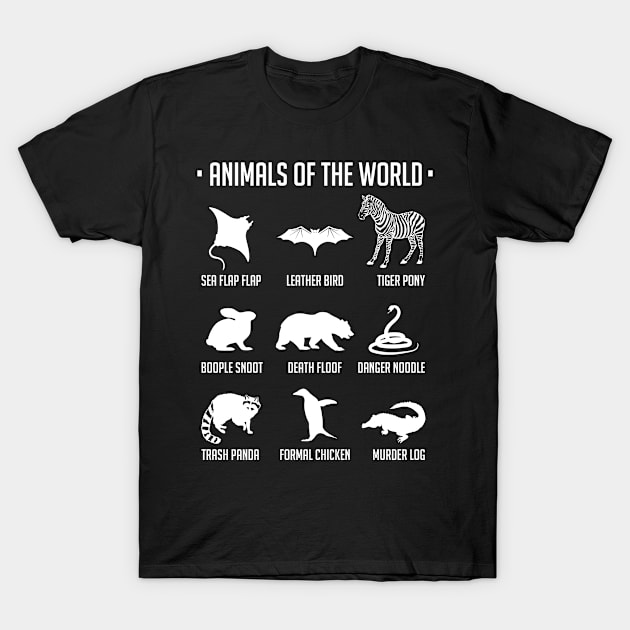 Animals of the World - Funny Animals - T-Shirt | TeePublic