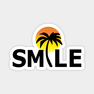 Smile - lettering smile with a palm tree Magnet