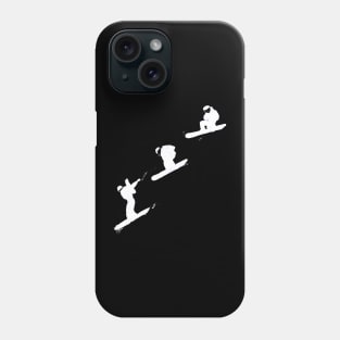 Freestyle snowboarder in snow terrain park big air snowboard tricks Phone Case