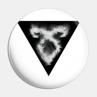 Shadowhunters rune / The mortal instruments - sand explosion with triangle (white) - Parabatai - gift idea Pin