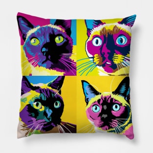 Siamese Cat Pop Art - Cat Lover Gift Pillow