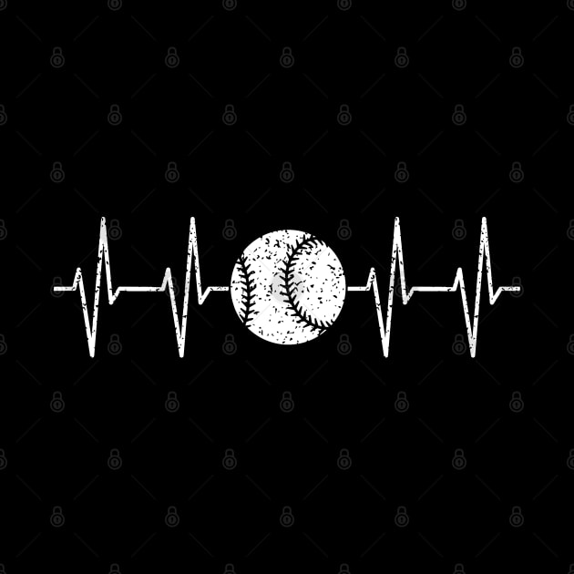 Baseball Heartbeat, Love Baseball Mom Fan Gift by DragonTees