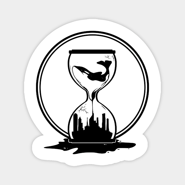 Whale melting in an hourglass Magnet by Mesyo