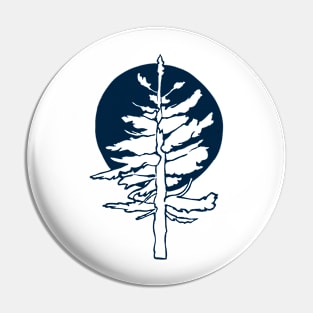 Evergreen Tree in the Moonlight Pin