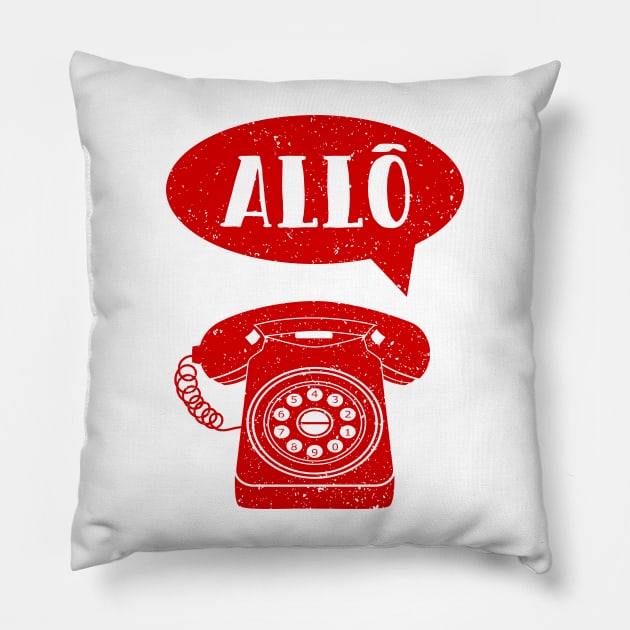 Allo French Greeting Old phone Pillow by mailboxdisco